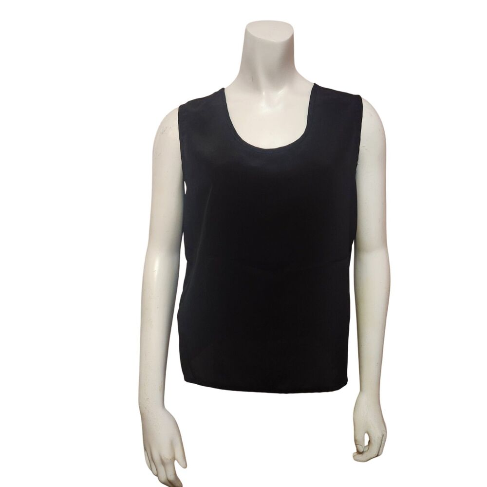 MILANO Black Scoop Neck Sleeveless Blouse Womens Size Medium